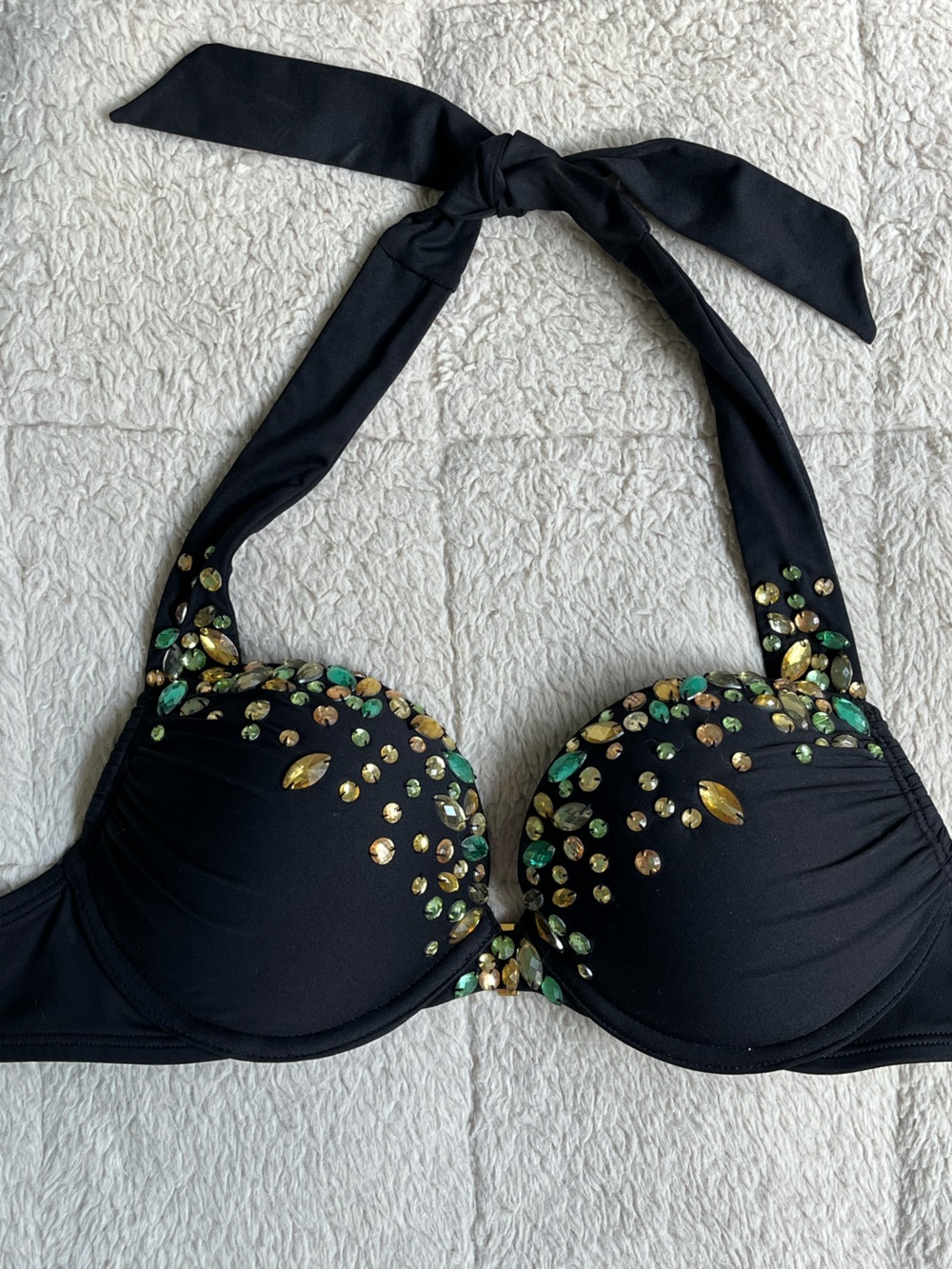 Y2K Victoria’s Secret Full Push-up Gem Embellished Bikini Top 36A